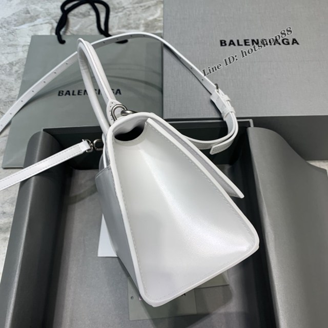 Balenciaga專櫃新款小號手提肩背女包原單沙漏包 巴黎世家平紋白銀扣沙漏包 fyj1407